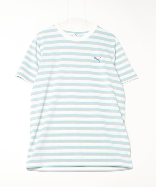 PUMA(プーマ)の「プーマ PUMA SUMMER SS ストライプ Tシャツ_(Tシャツ/カットソー・メンズ・ブラック/ホワイト/オレンジ・S/M/L/LL/3L)」の2枚目の写真