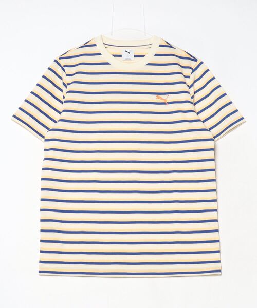 PUMA(プーマ)の「プーマ PUMA SUMMER SS ストライプ Tシャツ_(Tシャツ/カットソー・メンズ・ブラック/ホワイト/オレンジ・S/M/L/LL/3L)」の1枚目の写真