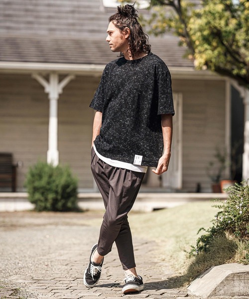 CAMBIO(カンビオ)の「mt9735- Uneven Dyed Print Cut sew プリントカットソー(Tシャツ/カットソー・メンズ・ブラック/レッド/カーキ・M/L)」の9枚目の写真