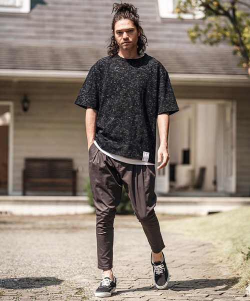 CAMBIO(カンビオ)の「mt9735- Uneven Dyed Print Cut sew プリントカットソー(Tシャツ/カットソー・メンズ・ブラック/レッド/カーキ・M/L)」の10枚目の写真