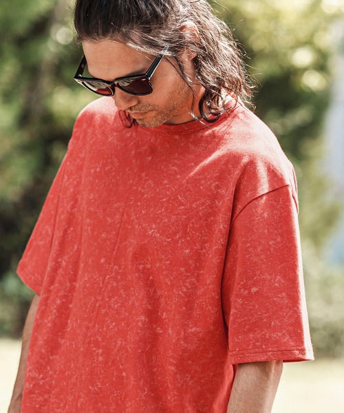 CAMBIO(カンビオ)の「mt9735- Uneven Dyed Print Cut sew プリントカットソー(Tシャツ/カットソー・メンズ・ブラック/レッド/カーキ・M/L)」の12枚目の写真