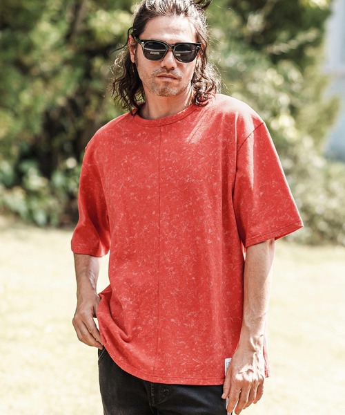 CAMBIO(カンビオ)の「mt9735- Uneven Dyed Print Cut sew プリントカットソー(Tシャツ/カットソー・メンズ・ブラック/レッド/カーキ・M/L)」の13枚目の写真
