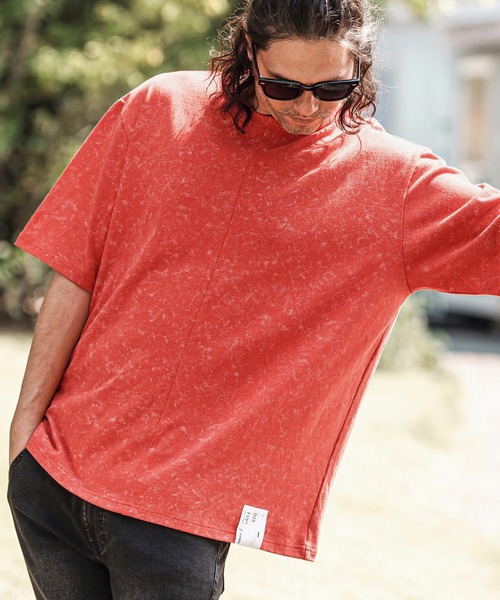 CAMBIO(カンビオ)の「mt9735- Uneven Dyed Print Cut sew プリントカットソー(Tシャツ/カットソー・メンズ・ブラック/レッド/カーキ・M/L)」の14枚目の写真