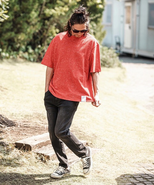 CAMBIO(カンビオ)の「mt9735- Uneven Dyed Print Cut sew プリントカットソー(Tシャツ/カットソー・メンズ・ブラック/レッド/カーキ・M/L)」の17枚目の写真