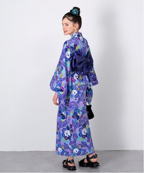 セール】【接触冷感】ストライプリボン柄浴衣（浴衣）｜ANNA SUI