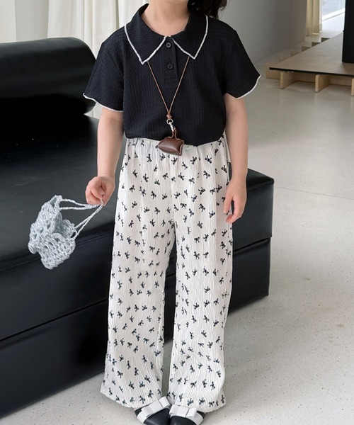 aimoha（アイモハ）の「【aimoha-KIDS-】配色パイピング半袖ニットポロシャツ（ポロシャツ・キッズ・ホワイト/ブラック・120/130/140/150/160）」の16枚目の写真