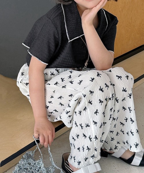 aimoha（アイモハ）の「【aimoha-KIDS-】配色パイピング半袖ニットポロシャツ（ポロシャツ・キッズ・ホワイト/ブラック・120/130/140/150/160）」の15枚目の写真