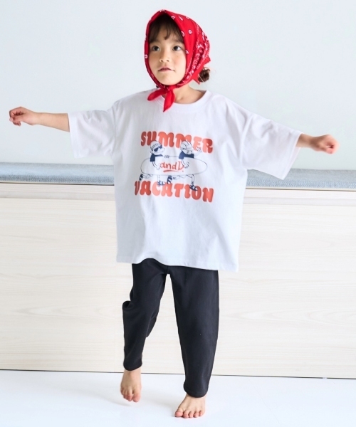 and D. petit main（アンドディープティマイン）の「【365D.】防汚フライスムジ7分レギンス（レギンス/スパッツ・キッズ・トップグレー/ブラック/ダークグリーン/ネイビー/ライトオレンジ系・110cm/100cm/140cm/130cm/90cm/120cm）」の15枚目の写真