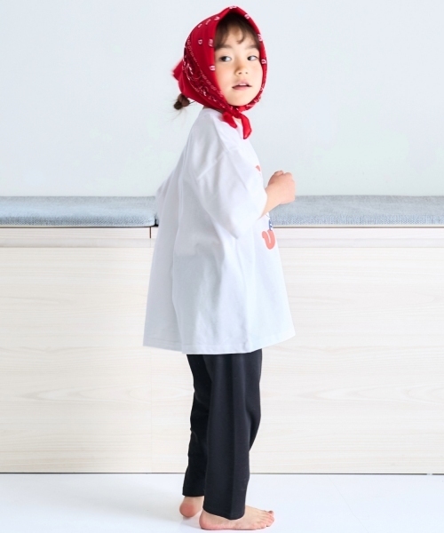 and D. petit main（アンドディープティマイン）の「【365D.】防汚フライスムジ7分レギンス（レギンス/スパッツ・キッズ・トップグレー/ブラック/ダークグリーン/ネイビー/ライトオレンジ系・110cm/100cm/140cm/130cm/90cm/120cm）」の16枚目の写真