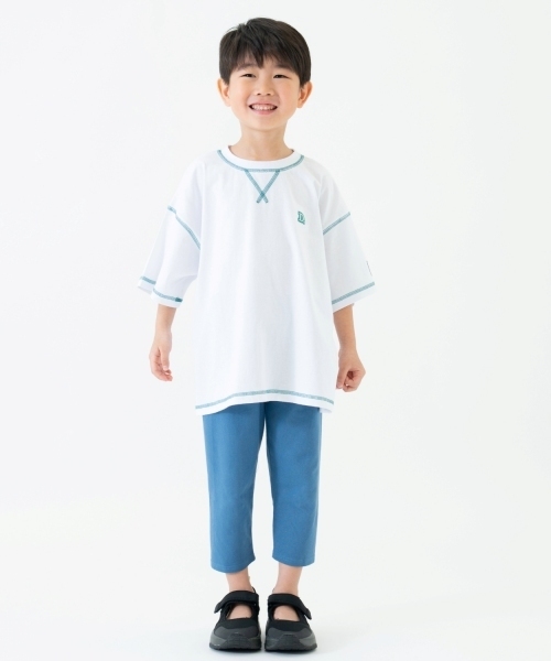 and D. petit main（アンドディープティマイン）の「【365D.】防汚フライスムジ7分レギンス（レギンス/スパッツ・キッズ・トップグレー/ブラック/ダークグリーン/ネイビー/ライトオレンジ系・110cm/100cm/140cm/130cm/90cm/120cm）」の19枚目の写真