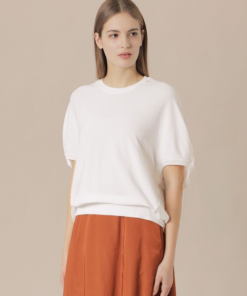 MACKINTOSH LONDON(マッキントッシュ ロンドン)の「【WEB・一部店舗限定】レーヨンストレッチプルオーバー(ニット/セーター・レディース・グリーン系その他4/オフホワイト/ブラック・38)」の2枚目の写真