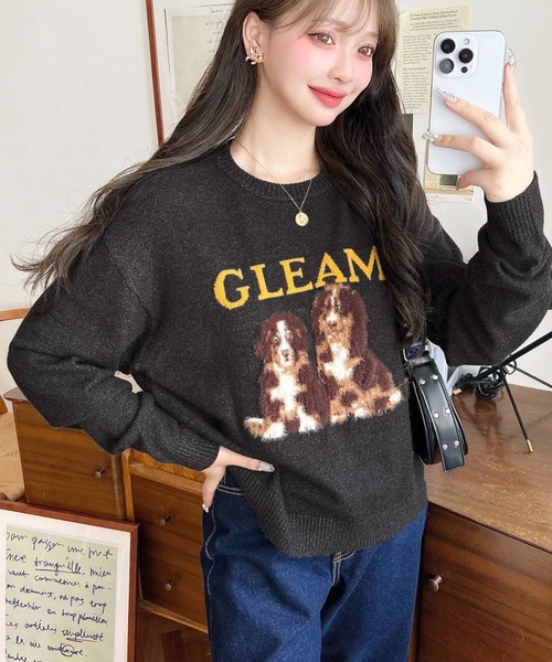 ニットチャコールMEG様 osharewalker（オシャレウォーカー） ニット Vネック レディース