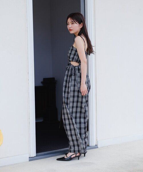 Kastane 2piece カットアウトサロペット ベージュ 新品 aoki企画/低身長サイズ2サイズ展開】2pieceカットアウト