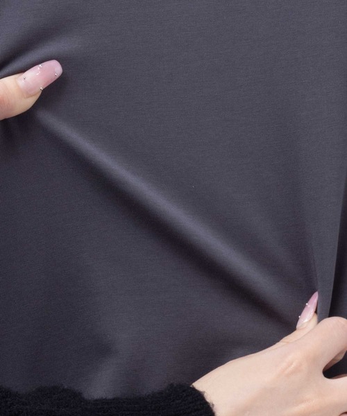 NAVY（ネイビー）の「nAvy SARARI 切替ワイドプルオーバー（Tシャツ/カットソー・レディース・モカ/チャコールグレー/オフホワイト・M/L）」の11枚目の写真