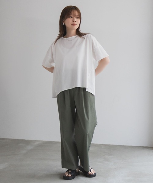 NAVY（ネイビー）の「nAvy SARARI 切替ワイドプルオーバー（Tシャツ/カットソー・レディース・モカ/チャコールグレー/オフホワイト・M/L）」の17枚目の写真