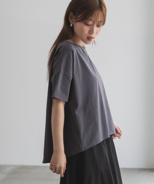 NAVY（ネイビー）の「nAvy SARARI 切替ワイドプルオーバー（Tシャツ/カットソー・レディース・モカ/チャコールグレー/オフホワイト・M/L）」の20枚目の写真