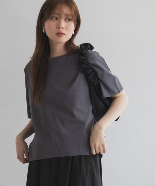 NAVY（ネイビー）の「nAvy SARARI 切替ワイドプルオーバー（Tシャツ/カットソー・レディース・モカ/チャコールグレー/オフホワイト・M/L）」の18枚目の写真