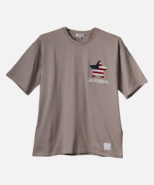 EVOLUTION(エボリューション)の「星条旗がかわいいワンポイントTシャツ(Tシャツ/カットソー・メンズ・オフホワイト/ベージュ/ブラック・LARGE/MEDIUM)」の7枚目の写真