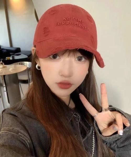 FreeZone（フリーゾーン）の「ダメージ加工キャップ（キャップ・メンズ・ホワイト/ブラック/ネイビー/ブラウン/グレー/レッド・F）」の8枚目の写真