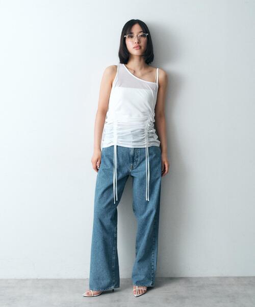 CODE A(コードエー)の「asymmetry gather tank(タンクトップ・レディース・ライトグリーン/ダークグレー/ホワイト・00)」の7枚目の写真