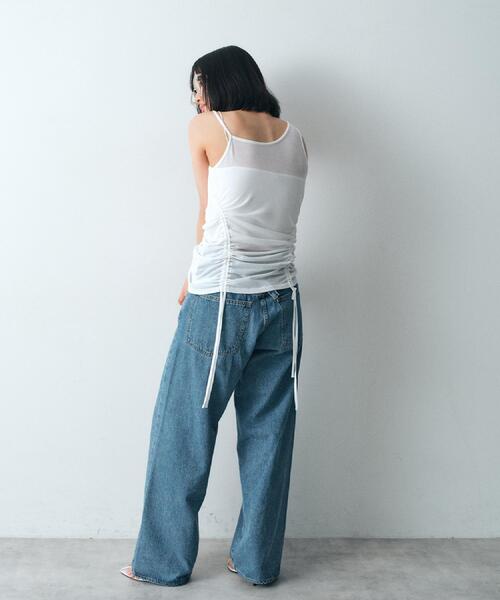 CODE A(コードエー)の「asymmetry gather tank(タンクトップ・レディース・ライトグリーン/ダークグレー/ホワイト・00)」の8枚目の写真