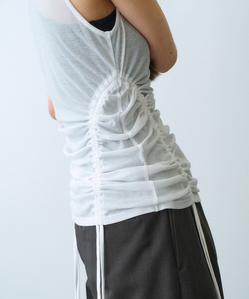 セール】asymmetry gather tank（タンクトップ）｜CODE A