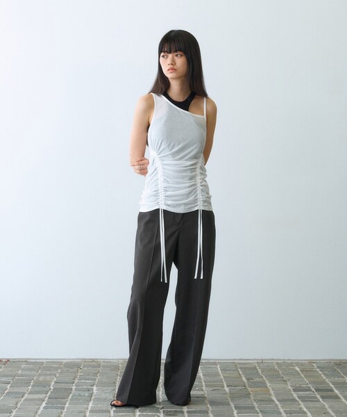 CODE A(コードエー)の「asymmetry gather tank(タンクトップ・レディース・ライトグリーン/ダークグレー/ホワイト・00)」の11枚目の写真