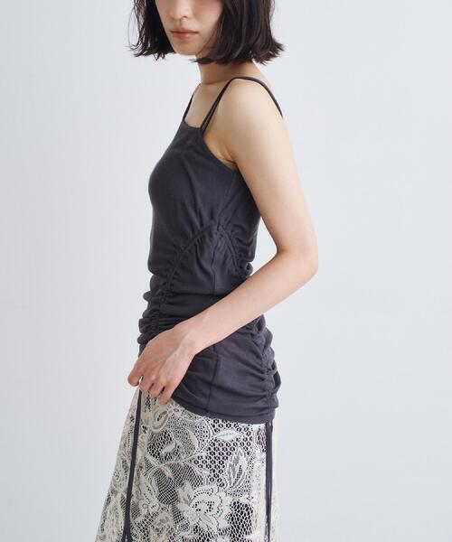 タンクトップ ノースリーブ asymmetry gather tank レディース セール】asymmetry gather tank（タンクトップ）｜CODE A