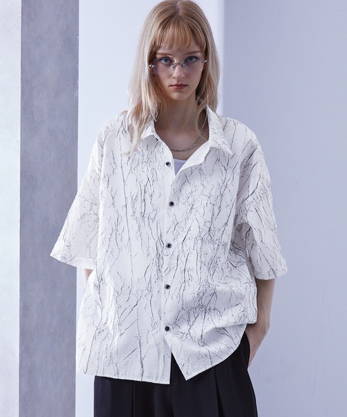 【美品】定価16万　JUN HASHIMOTO ラムレザーシャツ　シワ加工　4 WRINKLE DENIM SHIRTS | junhashimoto（ジュンハシモト