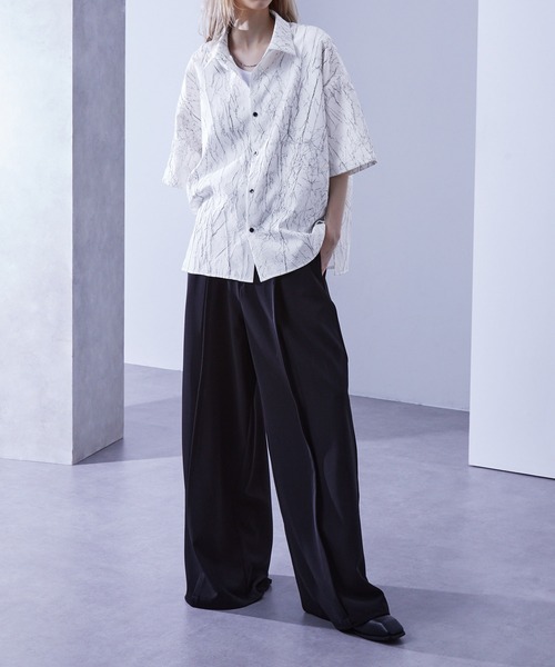 Loose/ルース(ルース)の「ワッシャー加工 デザイン柄シャツ(シャツ/ブラウス・メンズ・ブラック/ホワイト/ネイビー・S/M/L)」の8枚目の写真