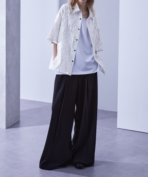 Loose/ルース(ルース)の「ワッシャー加工 デザイン柄シャツ(シャツ/ブラウス・メンズ・ブラック/ホワイト/ネイビー・S/M/L)」の10枚目の写真