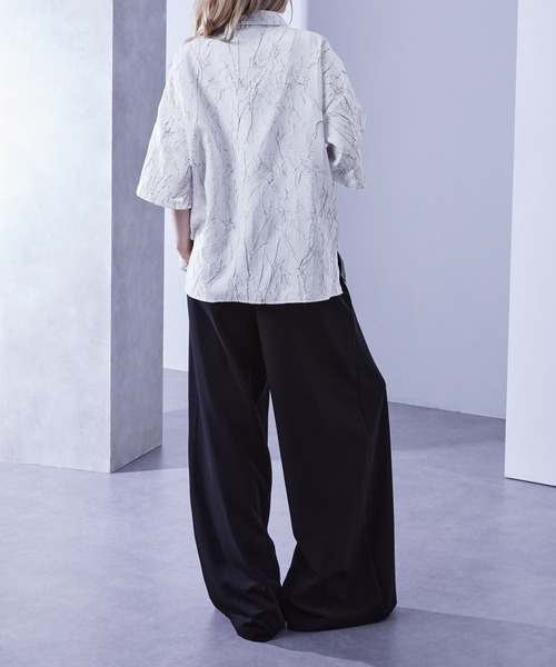 Loose/ルース(ルース)の「ワッシャー加工 デザイン柄シャツ(シャツ/ブラウス・メンズ・ブラック/ホワイト/ネイビー・S/M/L)」の12枚目の写真