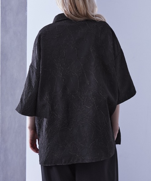 Loose/ルース(ルース)の「ワッシャー加工 デザイン柄シャツ(シャツ/ブラウス・メンズ・ブラック/ホワイト/ネイビー・S/M/L)」の17枚目の写真