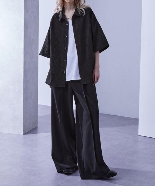 Loose/ルース(ルース)の「ワッシャー加工 デザイン柄シャツ(シャツ/ブラウス・メンズ・ブラック/ホワイト/ネイビー・S/M/L)」の20枚目の写真
