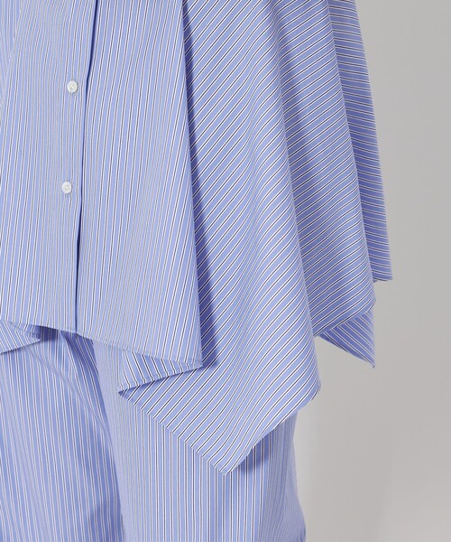 UNITED ARROWS ぺプラム ブラウス ライトブルー UNITED ARROWS｜ペプラム ストライプ ノースリーブブラウス