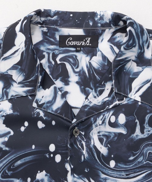 CavariA(キャバリア)の「『CavariA/キャバリア』マーブルプリント半袖シャツ(シャツ/ブラウス・メンズ・ホワイト/ブラック/ブルー・M/L)」の19枚目の写真