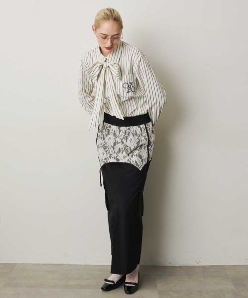 セール】レースレイヤードカーゴスカート（スカート）｜VIOLETTA