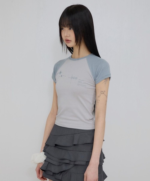 FLAREUP(フレアアップ)の「FLAREUP/MutaラグランT(Tシャツ/カットソー・レディース・グレー/ホワイト/ブラック・SMALL)」の9枚目の写真