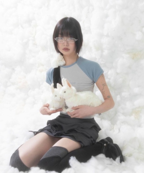 FLAREUP(フレアアップ)の「FLAREUP/MutaラグランT(Tシャツ/カットソー・レディース・グレー/ホワイト/ブラック・SMALL)」の5枚目の写真
