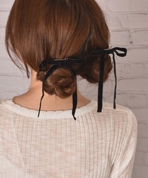 Mayree | 【float】ベロア ロングリボン ヘアクリップ【2個セット】(バレッタ/ヘアクリップ)