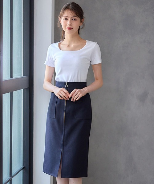 12Twelve Agenda(トゥエルブ アジェンダ)の「スクエアネック2枚重半袖カットソープルオーバー(Tシャツ/カットソー・レディース・ホワイト/ブラック・M/L)」の5枚目の写真