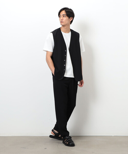 COMME CA ISM(コムサイズム)の「【セットアップ対応】ポリエステル 楊柳 ジレ(ベスト・メンズ・チャコール/ブラック・FREE)」の5枚目の写真