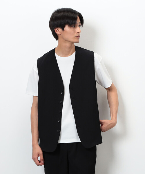 COMME CA ISM(コムサイズム)の「【セットアップ対応】ポリエステル 楊柳 ジレ(ベスト・メンズ・チャコール/ブラック・FREE)」の6枚目の写真