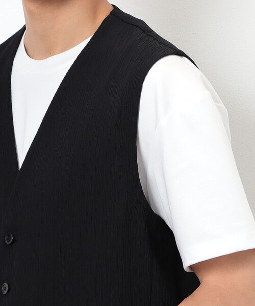 COMME CA ISM(コムサイズム)の「【セットアップ対応】ポリエステル 楊柳 ジレ(ベスト・メンズ・チャコール/ブラック・FREE)」の15枚目の写真