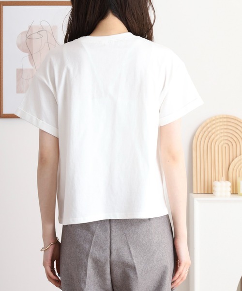 atONE(アットワン)の「シフォンビスチェキャミ+天竺ロゴプリントTシャツアンサンブル(Tシャツ/カットソー・レディース・ブラック/ブルーグレー/チャコール・M/L/LL/3L)」の8枚目の写真