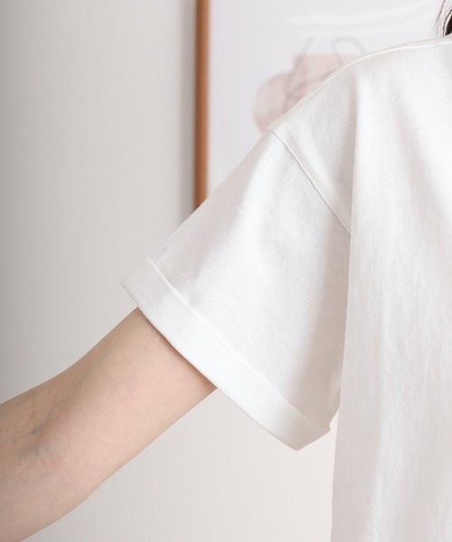 atONE(アットワン)の「シフォンビスチェキャミ+天竺ロゴプリントTシャツアンサンブル(Tシャツ/カットソー・レディース・ブラック/ブルーグレー/チャコール・M/L/LL/3L)」の11枚目の写真