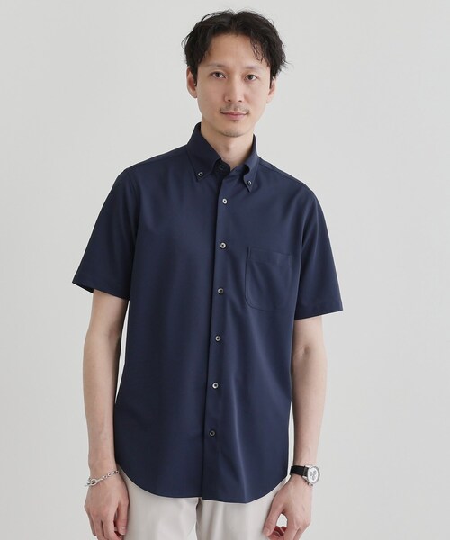 TAKEO KIKUCHI(タケオキクチ)の「ユーティリティ ピンヘッド 半袖シャツ(ビジネスシャツ・メンズ・ライトグレー/ブルー/ブルー系その他・02/03/04)」の3枚目の写真