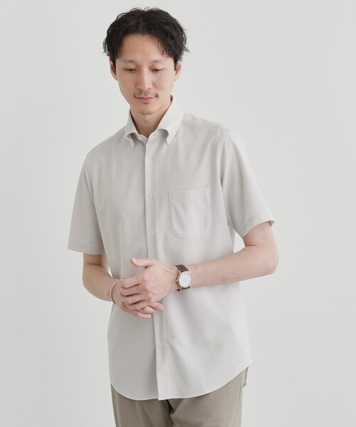 TAKEO KIKUCHI(タケオキクチ)の「ユーティリティ ピンヘッド 半袖シャツ(ビジネスシャツ・メンズ・ライトグレー/ブルー/ブルー系その他・02/03/04)」の12枚目の写真