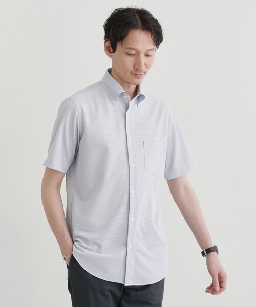 TAKEO KIKUCHI(タケオキクチ)の「ユーティリティ ピンヘッド 半袖シャツ(ビジネスシャツ・メンズ・ライトグレー/ブルー/ブルー系その他・02/03/04)」の22枚目の写真