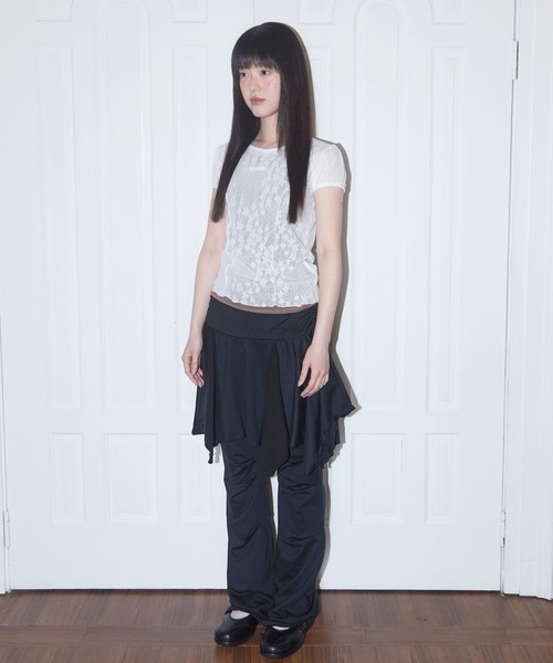 FANCY CLUB（ファンシークラブ）の「FANCY CLUB／パフレースTEE（Tシャツ/カットソー・レディース・ホワイト/ブラック・FREE）」の15枚目の写真